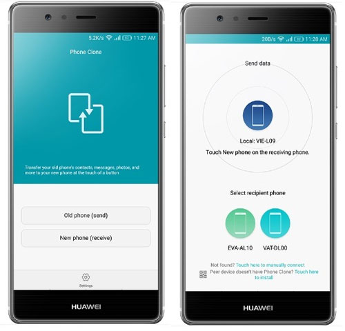 Copie los contactos de Samsung a Huawei a través del clon del teléfono
