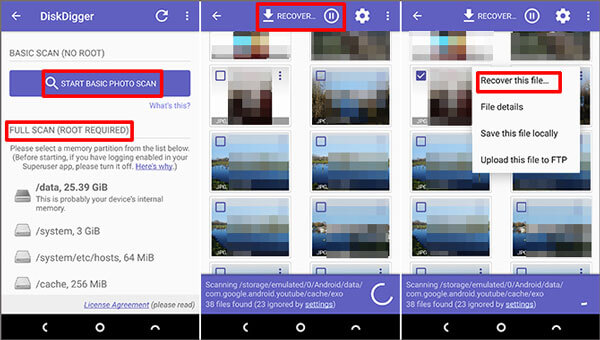 recuperar videos eliminados de la tarjeta SD usando diskdigger