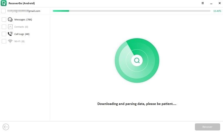 Proceso de escaneo de recuperación