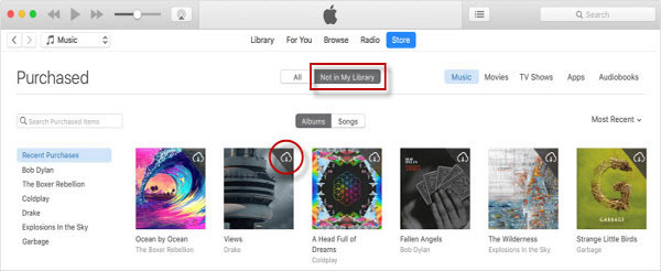Relownload canciones compradas en la tienda iTunes