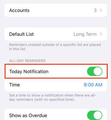 Notificación de iPhone Today