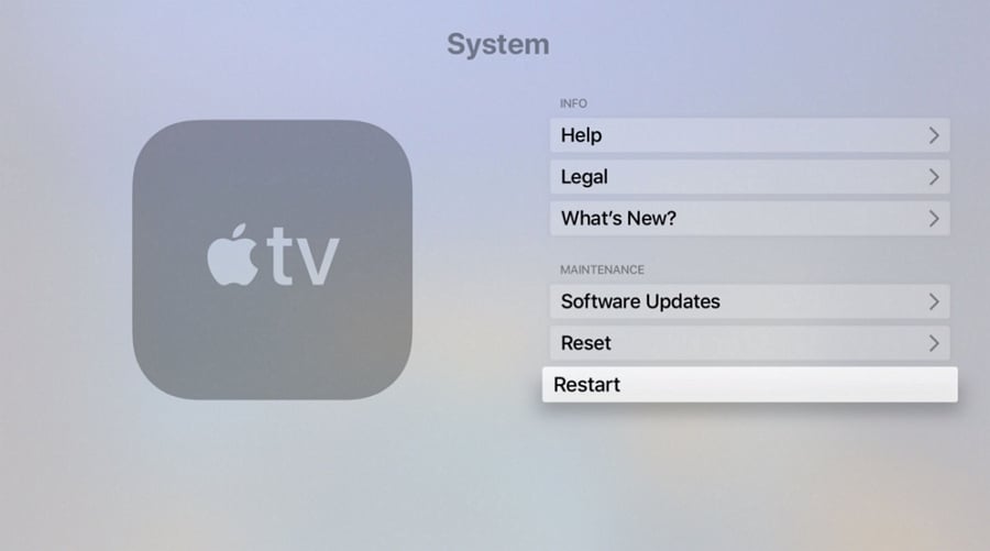 Reiniciar el Apple TV 