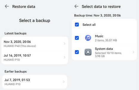 recuperar mensajes eliminados en mi teléfono Huawei a través de Huawei Cloud