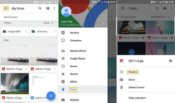 Cómo regresar videos eliminados en Android a través de Google Drive