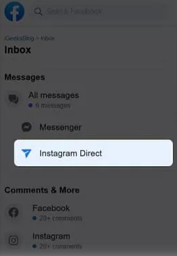 Cómo ver mensajes eliminados en Instagram a través de la cuenta de Facebook