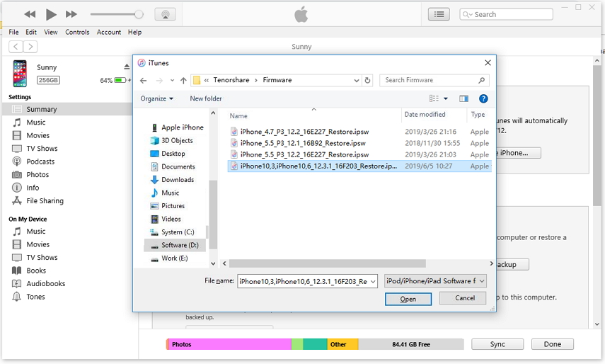 Regrese una actualización en iPhone a través de iTunes