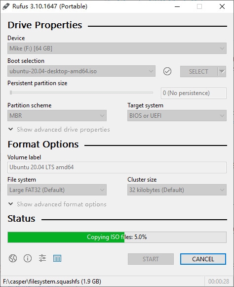 Crear unidad flash USB