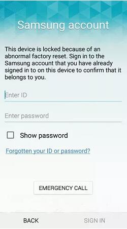 Bloqueado por la cuenta de Samsung