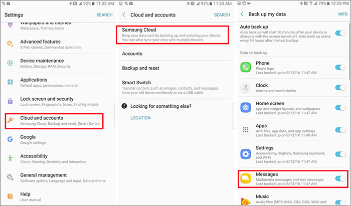 Datos de copia de seguridad en mi dispositivo Galaxy automáticamente a través de Samsung Cloud