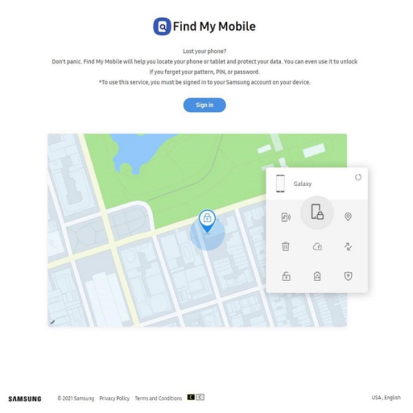 Desbloquee Samsung Galaxy sin una cuenta de Google con Find My Mobile