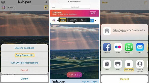 Cómo copiar imágenes de Instagram en iPhone