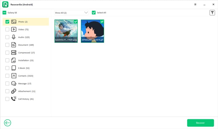 Recuperar archivos Recovergo Android