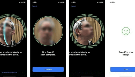 Escaneo de identificación facial completo.