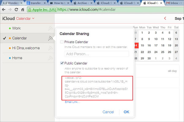 Comparte el calendario de iCloud en la web