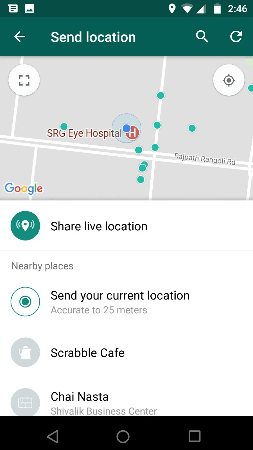 Compartir ubicación en vivo en WhatsApp
