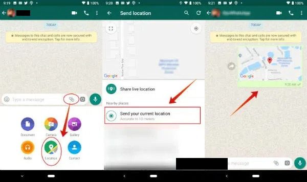 Compartir ubicación en WhatsApp