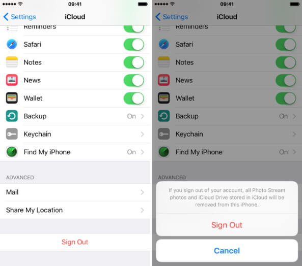 Inicie sesión e inicie sesión en su cuenta iCloud