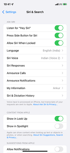 Encienda la opción Hey Siri