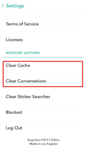 Borrar el caché de Snapchat