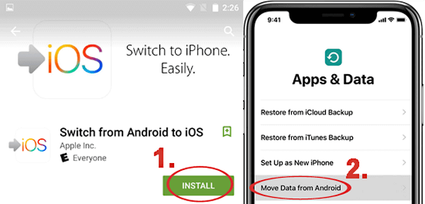 los datos de movimiento de la pantalla de Android