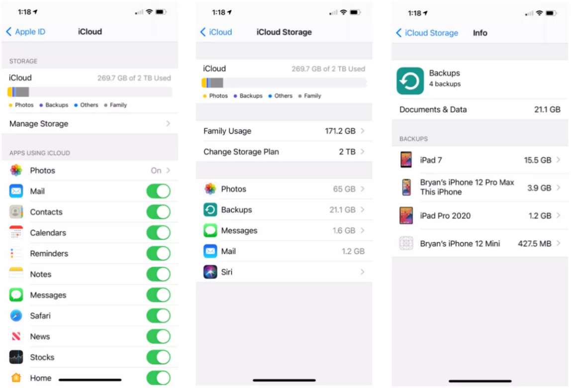 Transferir datos al nuevo iPhone 15 a través de iCloud
