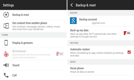 Transfiera archivos de Android a Android con Google Backup