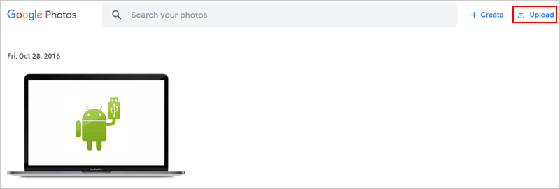 Sube manualmente fotos o videos en Google Photos