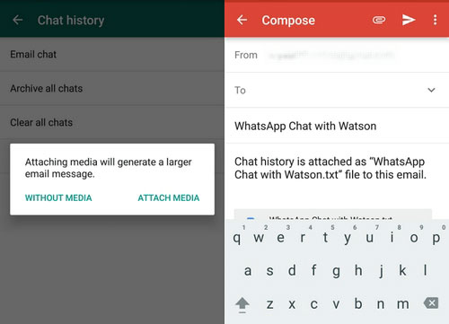 Cómo sincronizar los chats de Android Whatsapp al correo electrónico