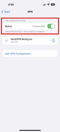 Apague VPN
