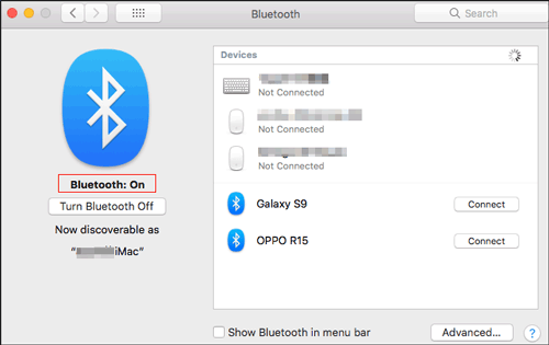 Abra el Bluetooth en Mac