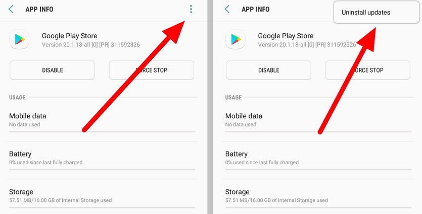 Clare caché en Google Play Store