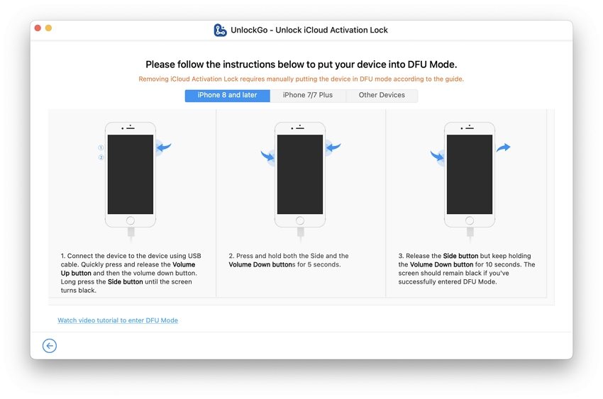 poner el dispositivo iOS en modo DFU