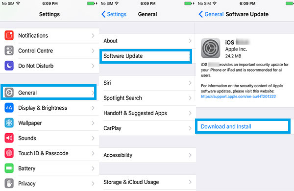 Actualice iOS para suavizar la transferencia de iPhone a iPhone