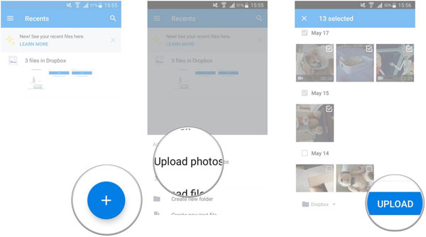 Agregar fotos de Android a Dropbox