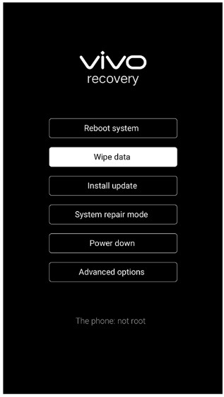 RESET DURO Vivo Y11 a través del modo de recuperación