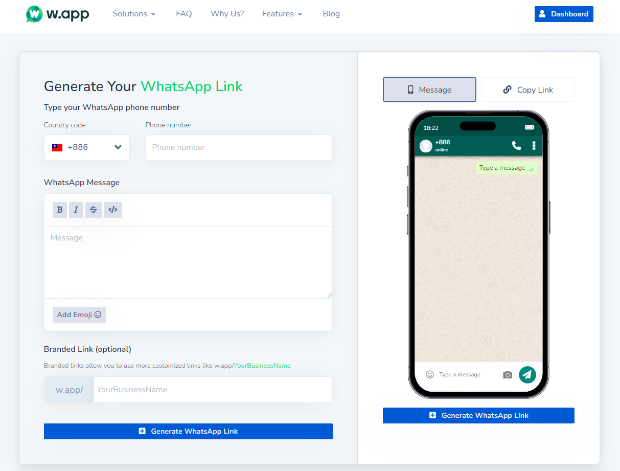 Generador de enlaces WAPP WhatsApp