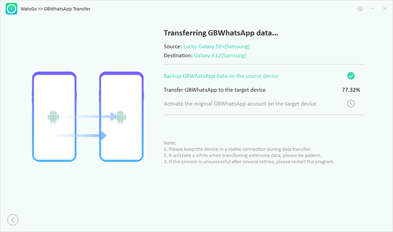 Transferencia Watsgo GbwhatsApp - Copia de seguridad de transferencia