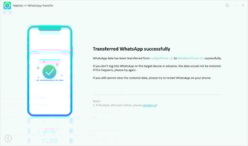 Guía Watsgo - Transferencia de WhatsApp de iPhone a iPhone correctamente 