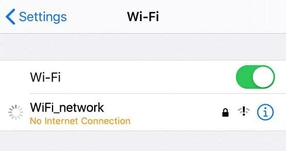 Una conexión Wi-Fi a Internet no está disponible